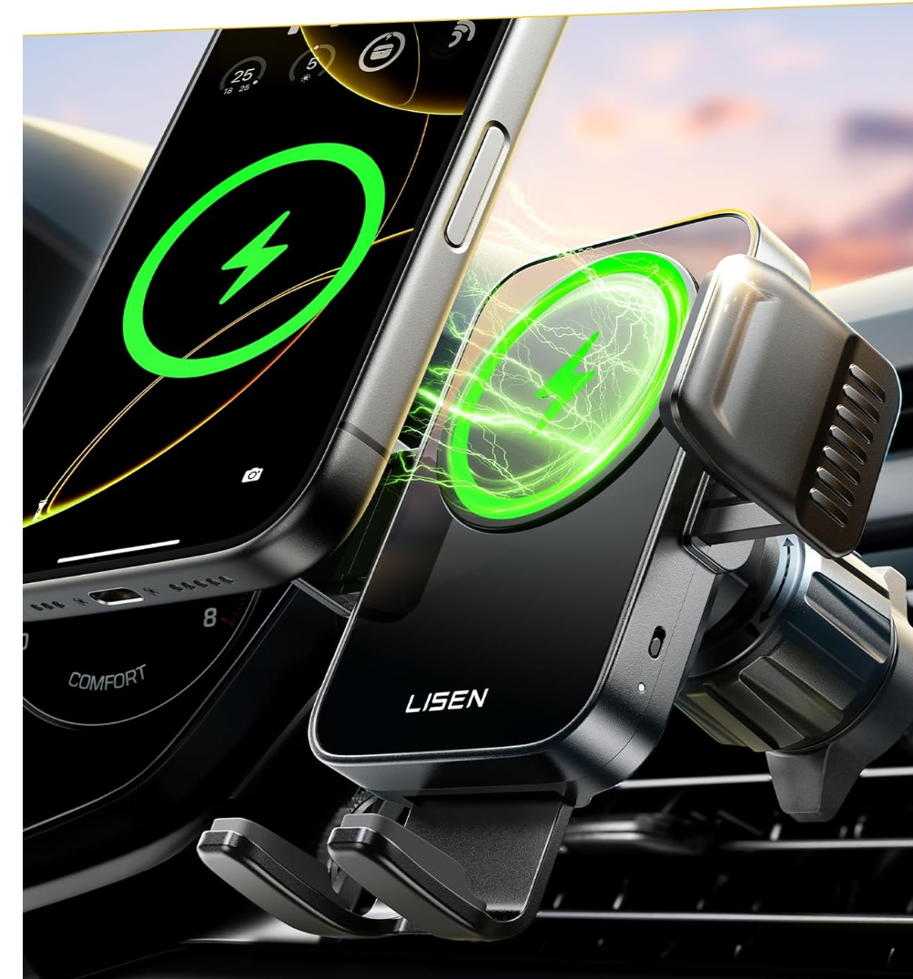 Dual-Side Rotating Phone Mount – Extendable with Charging Options