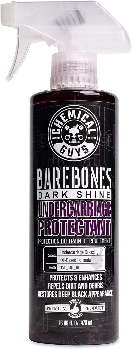Chemical Guys Bare Bones Premium Dark Shine Spray for Undercarriage, Tires and Trim, Safe for Cars, Trucks, Motorcycles, Rvs & More, 16 Fl Oz