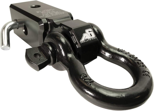 Recovery Shackle Block Assembly 2.5 INCH Double Hole, Black - Hitch Receiver Block - Proudly Made in the USA